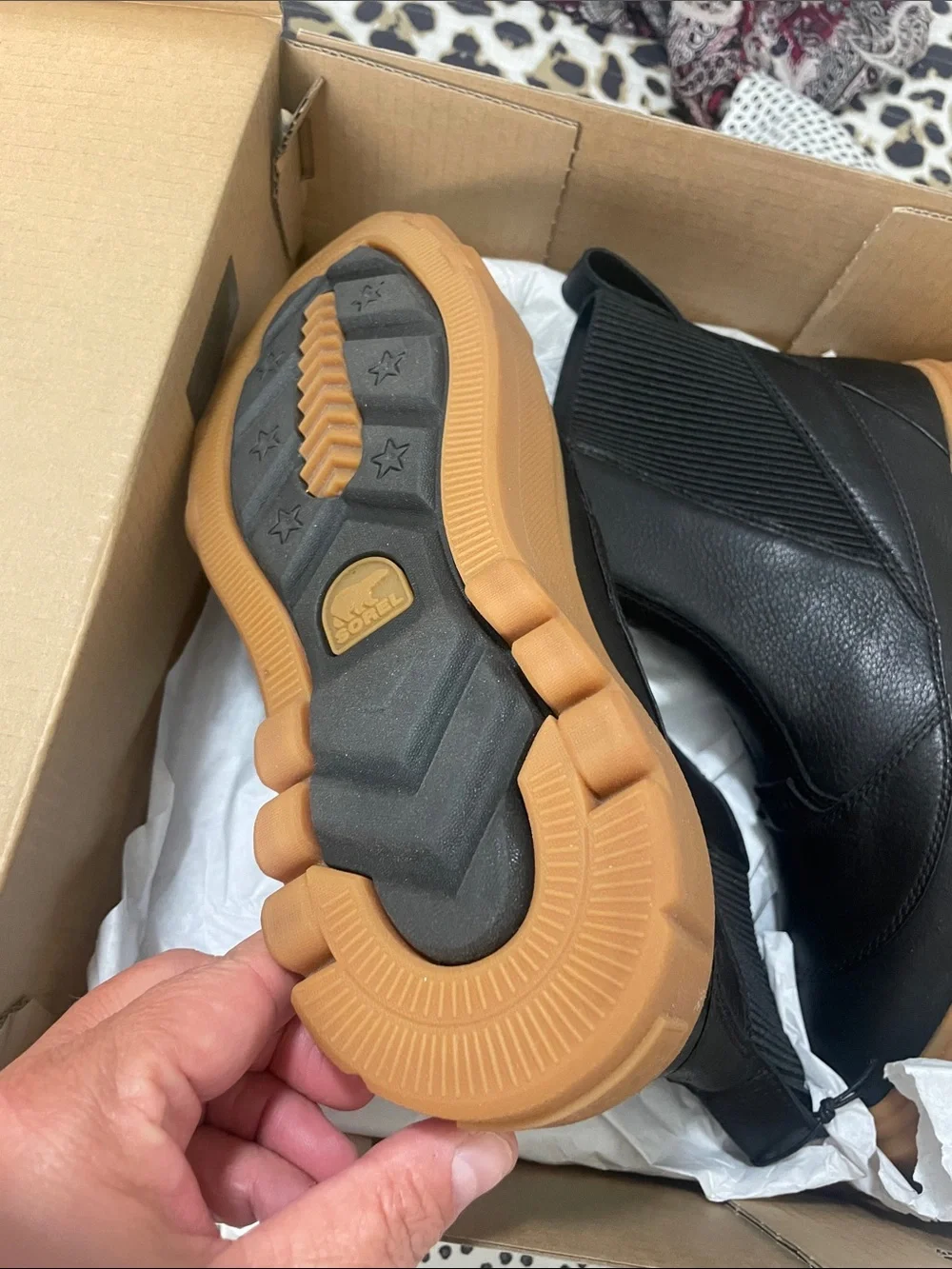 Sorel Caribou X Boot Chelsea WP in Black with Gum Sole